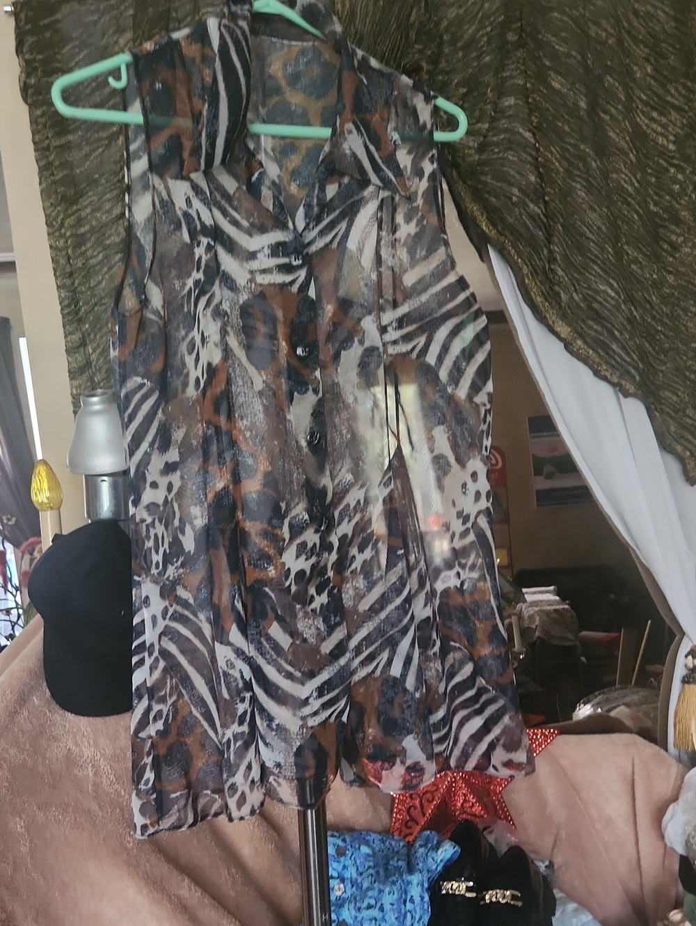 Vintage Boho Sheer Animal Print looks like Mushka by Sienna Rose A-Line